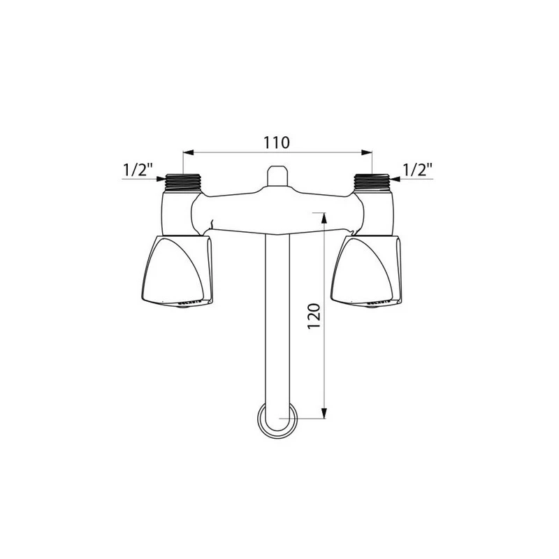 Mélangeur D'évier MM1/2" Entraxe 110mm Laiton Chromé Delabie 2 Mélangeur D'évier MM1/2" Entraxe 110mm Laiton Chromé Delabie – Image 2