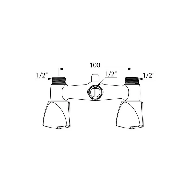 Mélangeur De Douche Mural Laiton Chromé M1/2"entraxe 100 Mm 2 Mélangeur De Douche Mural Laiton Chromé M1/2"entraxe 100 Mm – Image 2