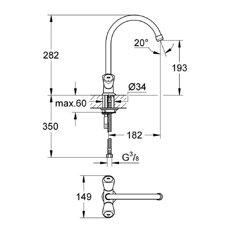 Grohe Mélangeur évier Costa S 2 Grohe Mélangeur évier Costa S – Image 2