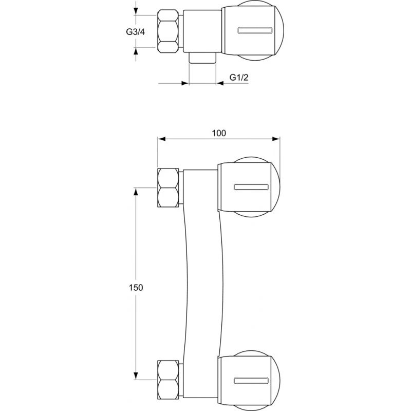 Ideal Standard Mélangeur évier Mural ULYSSE C Tête ½" à Disques Céramique Chromé D175 2 Ideal Standard Mélangeur évier Mural ULYSSE C Tête ½" à Disques Céramique Chromé D175 – Image 2