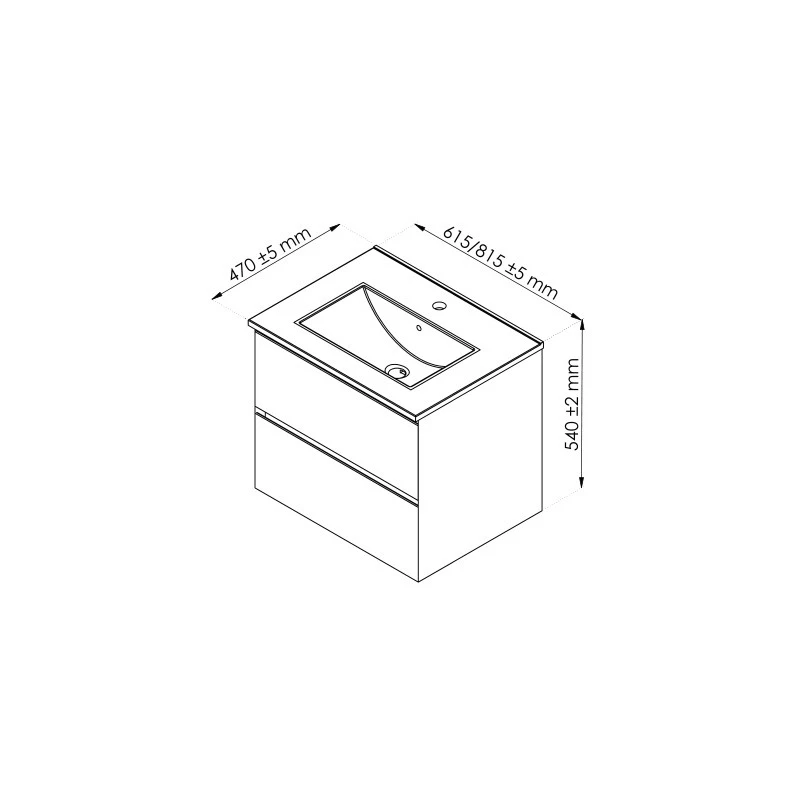 Meuble à Suspendre 80 Cm Gris Brillant Simple Vasque Deux Tiroirs MAX 2 Meuble à Suspendre 80 Cm Gris Brillant Simple Vasque Deux Tiroirs MAX – Image 2
