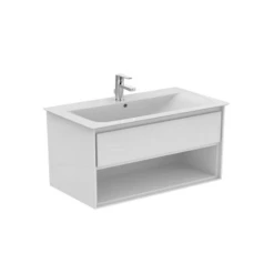 Ideal Standard Meuble CONNECT AIR 100cm Lavabo-plan 1 Tiroir 1 Niche Blanc Laqué/blan