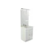 Meuble Poser 120cm Brillant Blanc Double Vasque Quatre Portes Quatre T