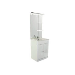Meuble Poser 120cm Brillant Blanc Double Vasque Quatre Portes Quatre T