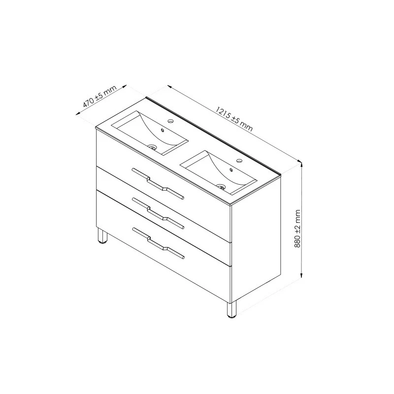 Meuble Poser 120cm Finition Bois Chêne Rustique DoubleVasque Trois Tir 2 Meuble Poser 120cm Finition Bois Chêne Rustique DoubleVasque Trois Tir – Image 2