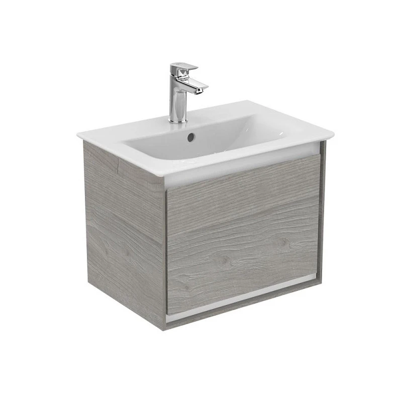 Ideal Standard Meuble Sous Plan 50 Cm 1 Tiroir Chêne Grisé / Blanc Mat CONNECT AIR 1 Ideal Standard Meuble Sous Plan 50 Cm 1 Tiroir Chêne Grisé / Blanc Mat CONNECT AIR