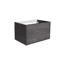 ALLIBERT Meuble Sous-plan 80 Cm 2 Tiroirs Couleur Béton Foncé MARNY