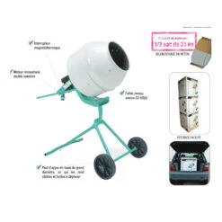 Mini Bétonnière Minibeta Sans Couronne Acier134L Malaxage 100L Imer -Kobleo mini betonniere minibeta sans couronne acier 134l malaxage 100l imer 4
