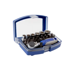 Mini Coffret à Cliquet 1/4" Avec Embouts Et Douilles 6 Pans 23 Pcs 109