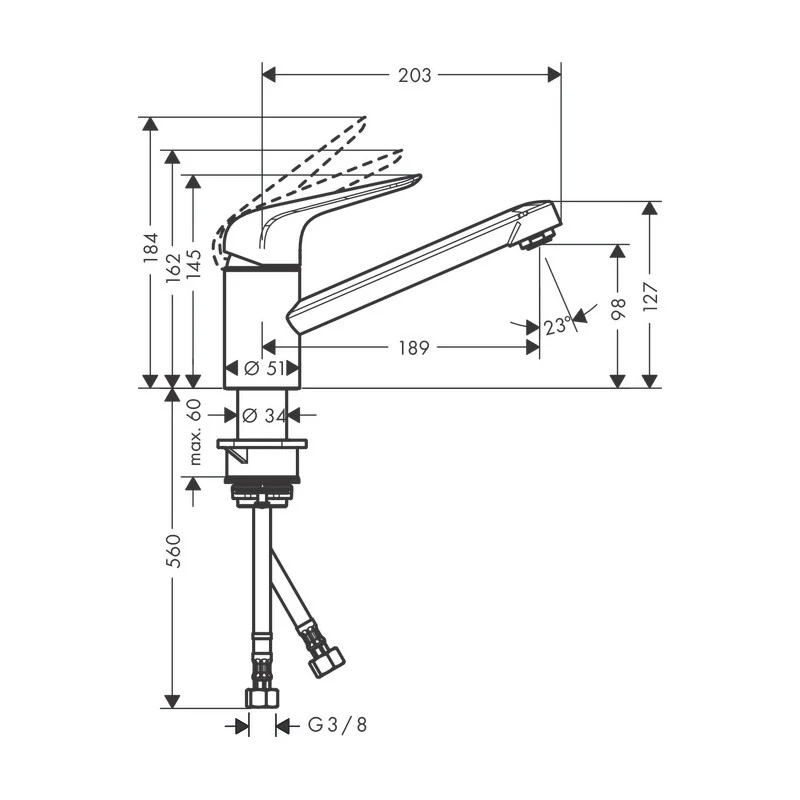 Hansgrohe Mitigeur Cuisine 100 Focus M42 CoolStart EcoSmart 1 Jet Finition Chrom 2 Hansgrohe Mitigeur Cuisine 100 Focus M42 CoolStart EcoSmart 1 Jet Finition Chrom – Image 2