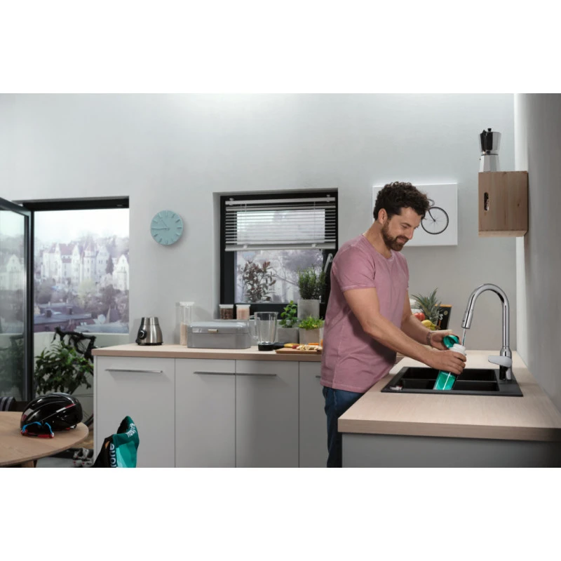 Hansgrohe Mitigeur Cuisine Focus M42 220 Douchette Extractible 2 Jets Finition C 3 Hansgrohe Mitigeur Cuisine Focus M42 220 Douchette Extractible 2 Jets Finition C – Image 3