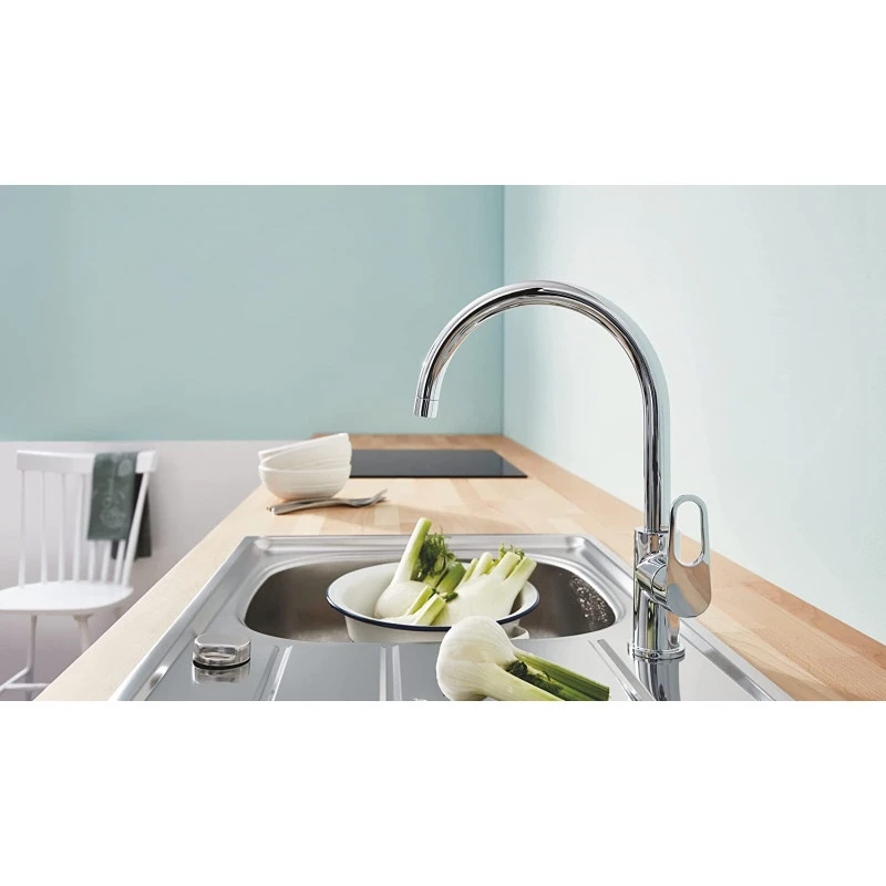 Grohe Mitigeur D'évier Chromé 360° Saillie 223mm BauFlow 2 Grohe Mitigeur D'évier Chromé 360° Saillie 223mm BauFlow – Image 2