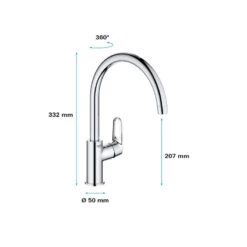 Grohe Mitigeur D'évier Chromé 360° Saillie 223mm BauFlow 9 Grohe Mitigeur D'évier Chromé 360° Saillie 223mm BauFlow -Kobleo mitigeur d evier chrome 360deg saillie 223mm bauflow 3
