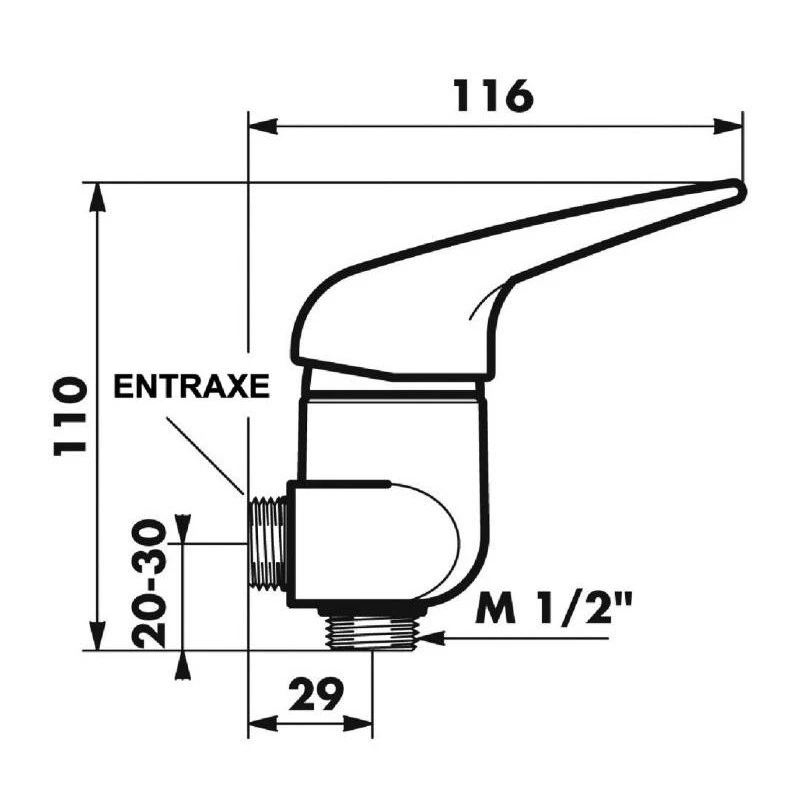 Mitigeur De Douche Entraxes Spéciaux De 60 à 80mm Delabie 3 Mitigeur De Douche Entraxes Spéciaux De 60 à 80mm Delabie – Image 3