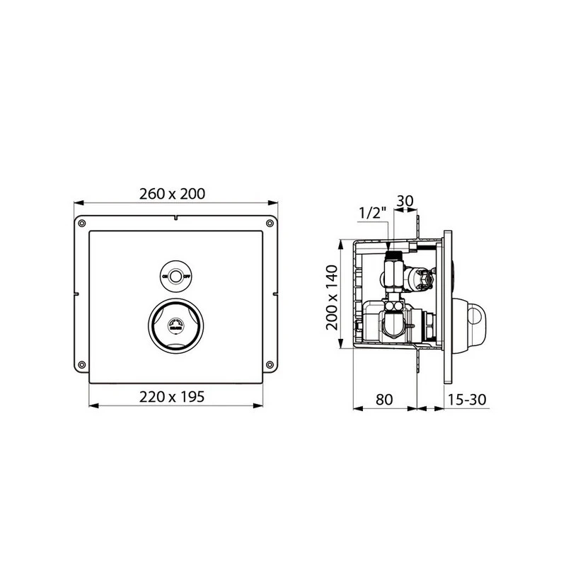 Mitigeur Douche SECURITHERM Thermostatique électronique Encastré 3/4" 2 Mitigeur Douche SECURITHERM Thermostatique électronique Encastré 3/4" – Image 2