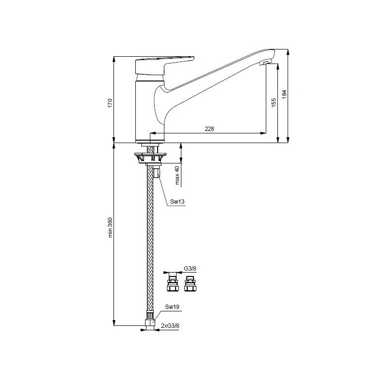 Ideal Standard Mitigeur évier Bec Fondu Orientable CONNECT BLUE 2 Ideal Standard Mitigeur évier Bec Fondu Orientable CONNECT BLUE – Image 2