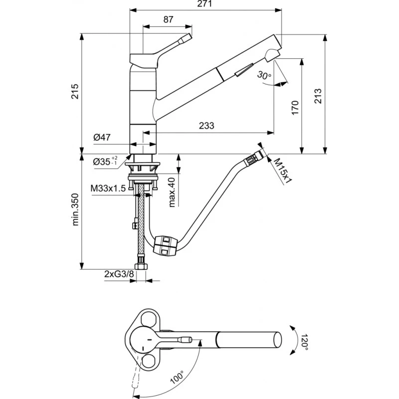 Ideal Standard Mitigeur évier Bec Médium Jet Multis CERALOOK Bec Orientable Gris Orag 2 Ideal Standard Mitigeur évier Bec Médium Jet Multis CERALOOK Bec Orientable Gris Orag – Image 2