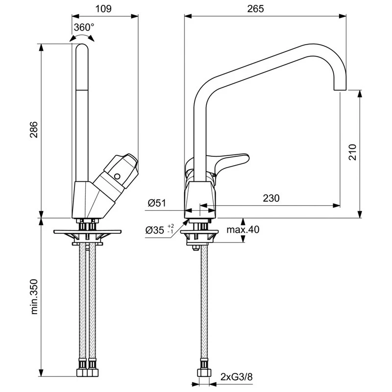 Mitigeur évier Col Cygne Ulysse Cartouche 38mm Chromé Sans Tirette NiV 2 Mitigeur évier Col Cygne Ulysse Cartouche 38mm Chromé Sans Tirette NiV – Image 2