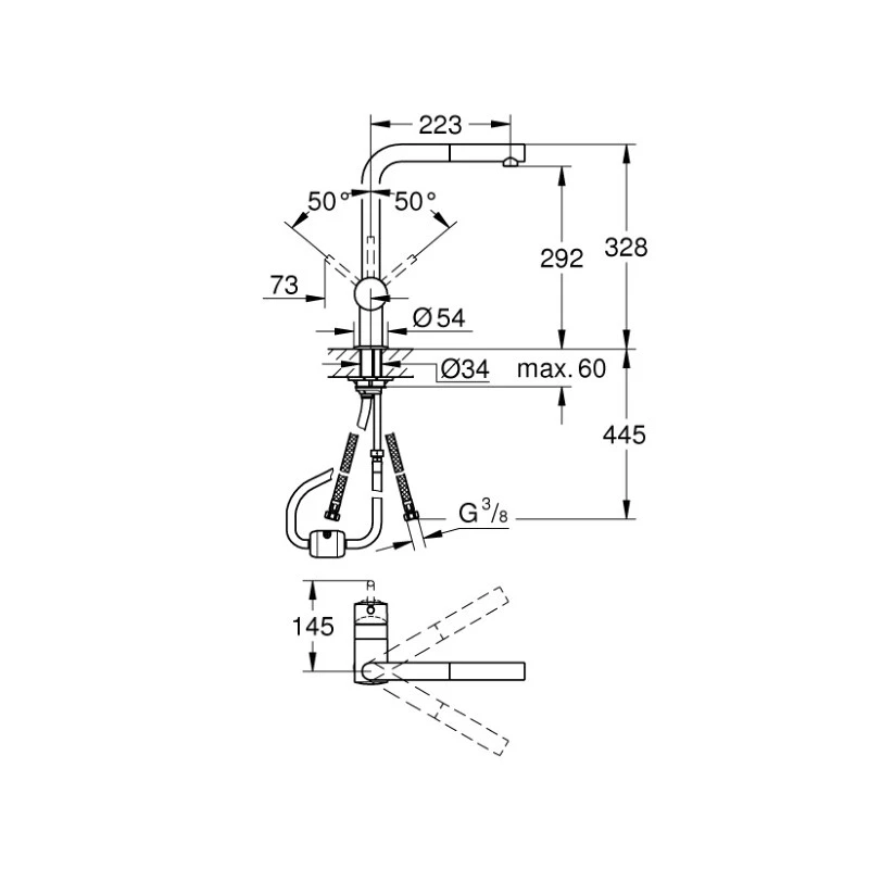 Grohe Mitigeur évier Minta Bec En L Avec Mousseur Extractible SuperSteel 321 2 Grohe Mitigeur évier Minta Bec En L Avec Mousseur Extractible SuperSteel 321 – Image 2