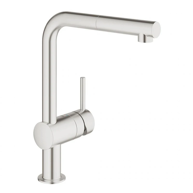 Grohe Mitigeur évier Minta Bec En L Avec Mousseur Extractible SuperSteel 321 1 Grohe Mitigeur évier Minta Bec En L Avec Mousseur Extractible SuperSteel 321