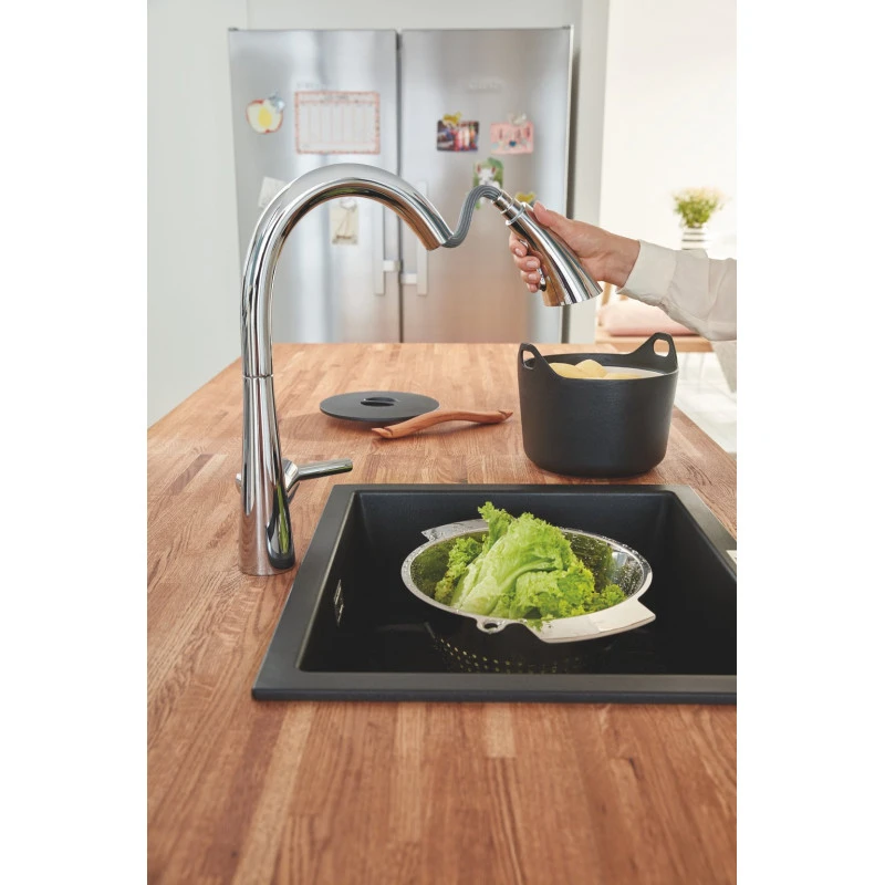 Mitigeur évier Zedra Monocommande 3 Jets Bec Pivotant Chromé Grohe 12 Mitigeur évier Zedra Monocommande 3 Jets Bec Pivotant Chromé Grohe – Image 12