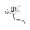 Mitigeur Mécanique D'évier Mural à Bec M1/2" M3/4" Laiton Chromé