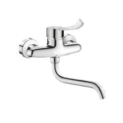 Mitigeur Mécanique D'évier Mural à Bec M1/2" M3/4" Laiton Chromé