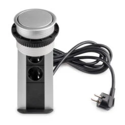 Multiconnecteur Emuca 2 Prises 1 Port Usb Câble 3m Anodisé Mat D102mm -Kobleo multiconnecteur emuca 2 prises 1 port usb cable 3m anodise mat d102mm 9