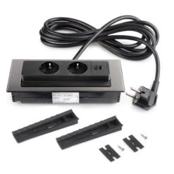 Multiconnecteur Emuca Backflip 2 Prises 1 Port Usb Câble 3m