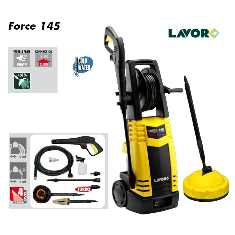 Nettoyeur Haute Pression 145 Bars 2100W 450L/h Brosse Terrasse 2 Bross 1 Nettoyeur Haute Pression 145 Bars 2100W 450L/h Brosse Terrasse 2 Bross