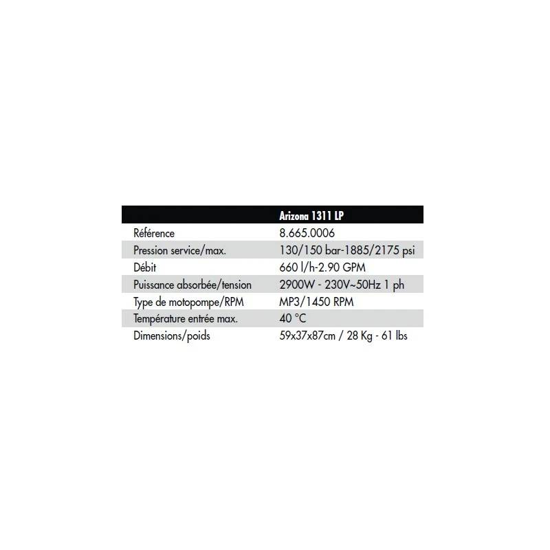 Nettoyeur Haute Pression 150 Bars 2900W 660L/h Sans Enrouleur Arizona 2 Nettoyeur Haute Pression 150 Bars 2900W 660L/h Sans Enrouleur Arizona – Image 2