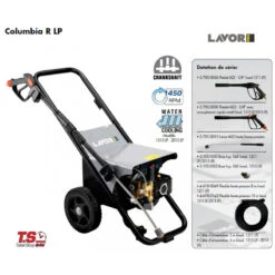 Nettoyeur Haute Pression 200 Bars 7000W 900L/h Sans Enrouleur COLUMBIA