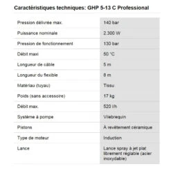Nettoyeur Haute Pression 2300W 140bar 520 L/h GHP 5-13 C 7 Nettoyeur Haute Pression 2300W 140bar 520 L/h GHP 5-13 C -Kobleo nettoyeur haute pression 2300w 140bar 520 l h ghp 5 13 c 3