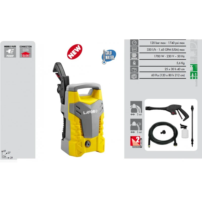 Nettoyeur Haute Pression 120 Bars 1700W 360l/h Fast 120 3 Nettoyeur Haute Pression 120 Bars 1700W 360l/h Fast 120 – Image 3