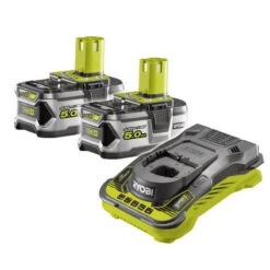 Ryobi Pack 2 Batteries Lithium+ 18V One+ 50 Ah Chargeur Ultra Rapide 50 A RC