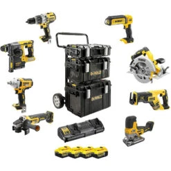 DeWALT Pack 8 Outils XR 18V 4x5Ah Li-Ion Avec Coffret