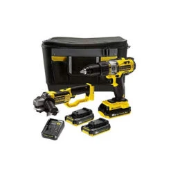 Stanley Pack Perceuse Et Meuleuse à Batterie 18V 2x2Ah Li-Ion FMCK464D2-QW