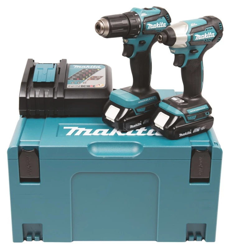 Makita Pack Perceuse Visseuse Et Visseuse à Chocs DLX2220AJ 18V Coffret Makpac3 1 Makita Pack Perceuse Visseuse Et Visseuse à Chocs DLX2220AJ 18V Coffret Makpac3