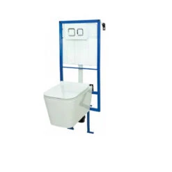 ALLIBERT PackWC Complet Suspendre 115x55cm Double Bouton Poussoir 3/6 L Sans Br