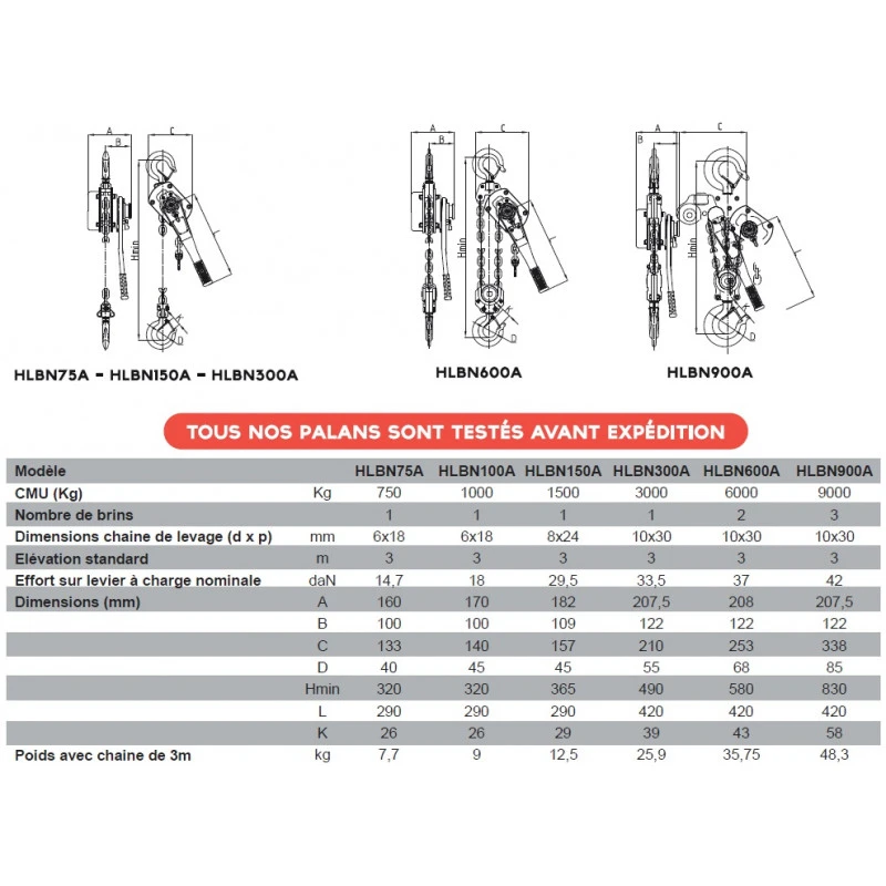 Palan Manuel à Levier Premium 3000Kg 3m HLBN300A 2 Palan Manuel à Levier Premium 3000Kg 3m HLBN300A – Image 2