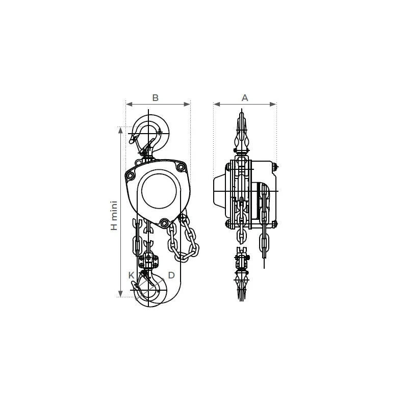 Palan Manuel Chaîne Premium Charge Maxi 1000 Kg Hd'élévation 12 M MHN1 3 Palan Manuel Chaîne Premium Charge Maxi 1000 Kg Hd'élévation 12 M MHN1 – Image 3