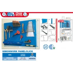 Panneau Mural De Rangement 1200x600mm Galvanisé PANELCLICK 1200x600 -Kobleo panneau mural de rangement 1200x600mm galvanise panelclick 1200x600 simon rack 2