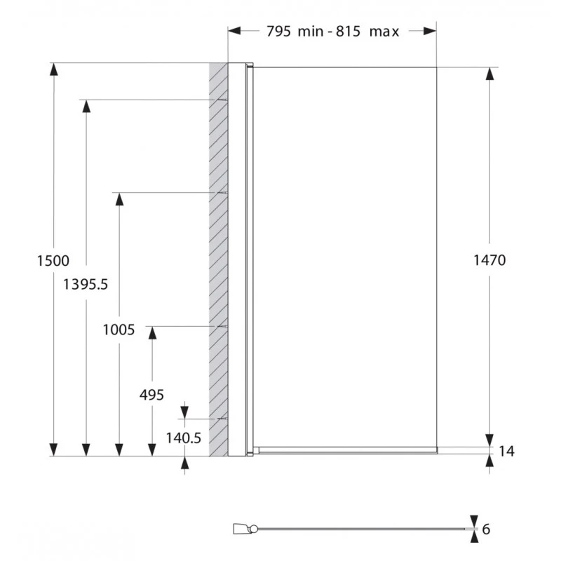 Ideal Standard Pare-bain Droit 150 Cm Réversible Chrome Connect 2 Ideal Standard Pare-bain Droit 150 Cm Réversible Chrome Connect – Image 2
