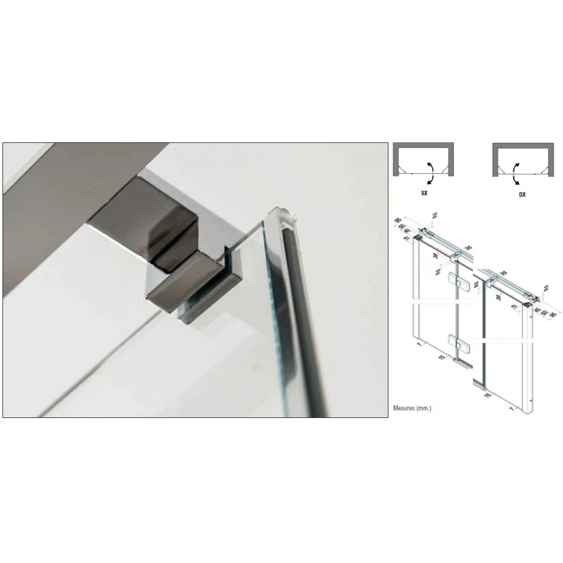 Paroi Douche 3 Panneaux Centrale Pivotante 116-120cm Droite ZENITH 5 Paroi Douche 3 Panneaux Centrale Pivotante 116-120cm Droite ZENITH – Image 5