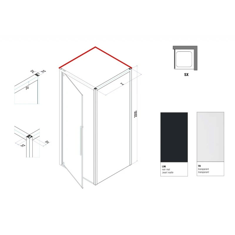 Paroi Douche Fixe 77-79cm Ht200cm Gauche Acrux 2 Paroi Douche Fixe 77-79cm Ht200cm Gauche Acrux – Image 2