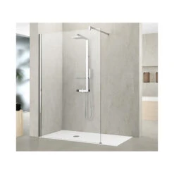 Paroi Douche L'italienne 57-60xH200 CmVerre Transparent Profilé Chrome