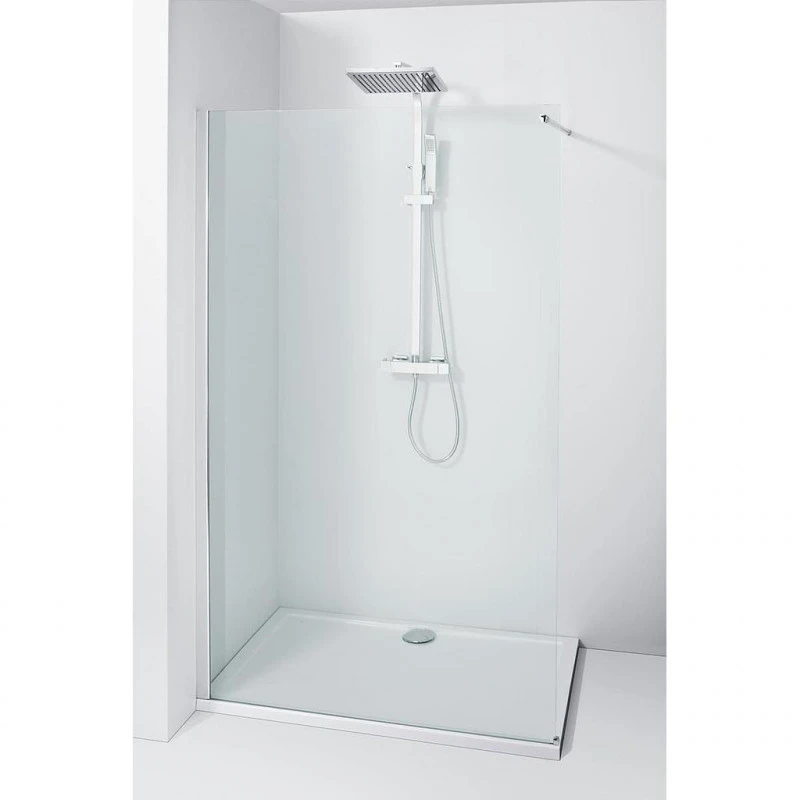 ALLIBERT Paroi DoucheWalk In 100x195 CmVerre Transparent 8mm Profilé Alu Chromé 1 ALLIBERT Paroi DoucheWalk In 100x195 CmVerre Transparent 8mm Profilé Alu Chromé