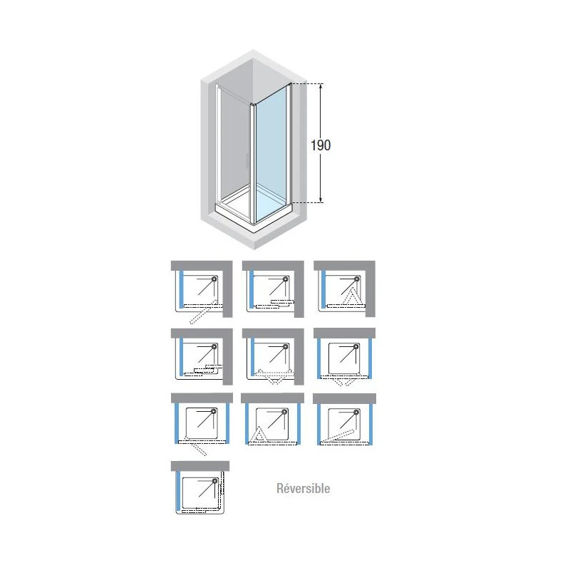 Paroi Fixe Transparent 78 à 84 Cm Lunes F LUNF78-1A 2 Paroi Fixe Transparent 78 à 84 Cm Lunes F LUNF78-1A – Image 2
