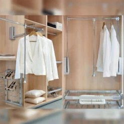 Penderie Rabattable 450-600mm Pour Armoire 12kg Acier Chromé Emuca -Kobleo penderie rabattable 450 600mm pour armoire 12kg acier chrome emuca 2