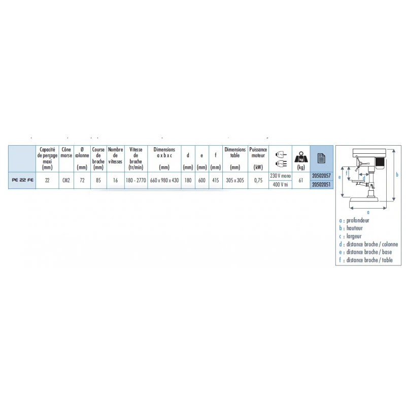 Perceuse D'établi Avec Etau 22mm 750w (Triphasé) Avec Accessoires Pe 2 2 Perceuse D'établi Avec Etau 22mm 750w (Triphasé) Avec Accessoires Pe 2 – Image 2